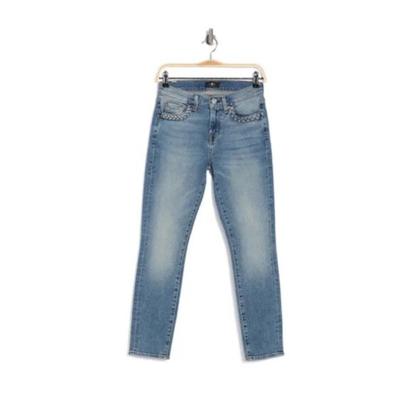 NWT 7 For All Mankind ankle skinny denim jeans 23 - Picture 7 of 9